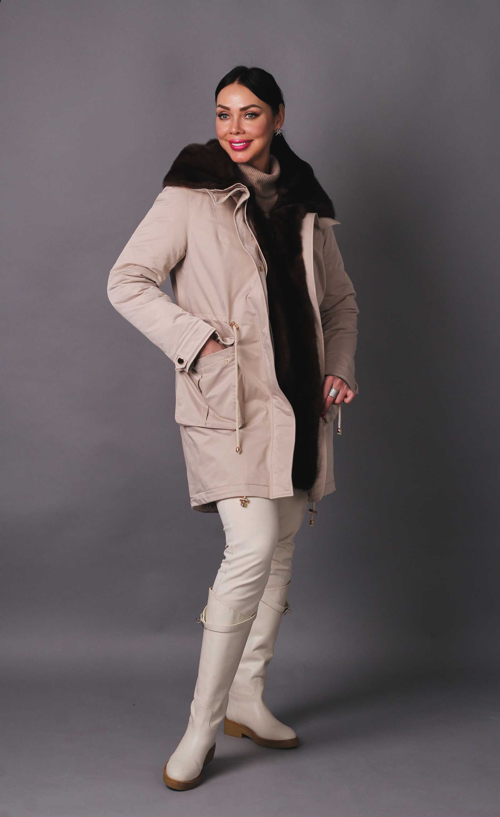 Купить парку с мехом норки KELLY