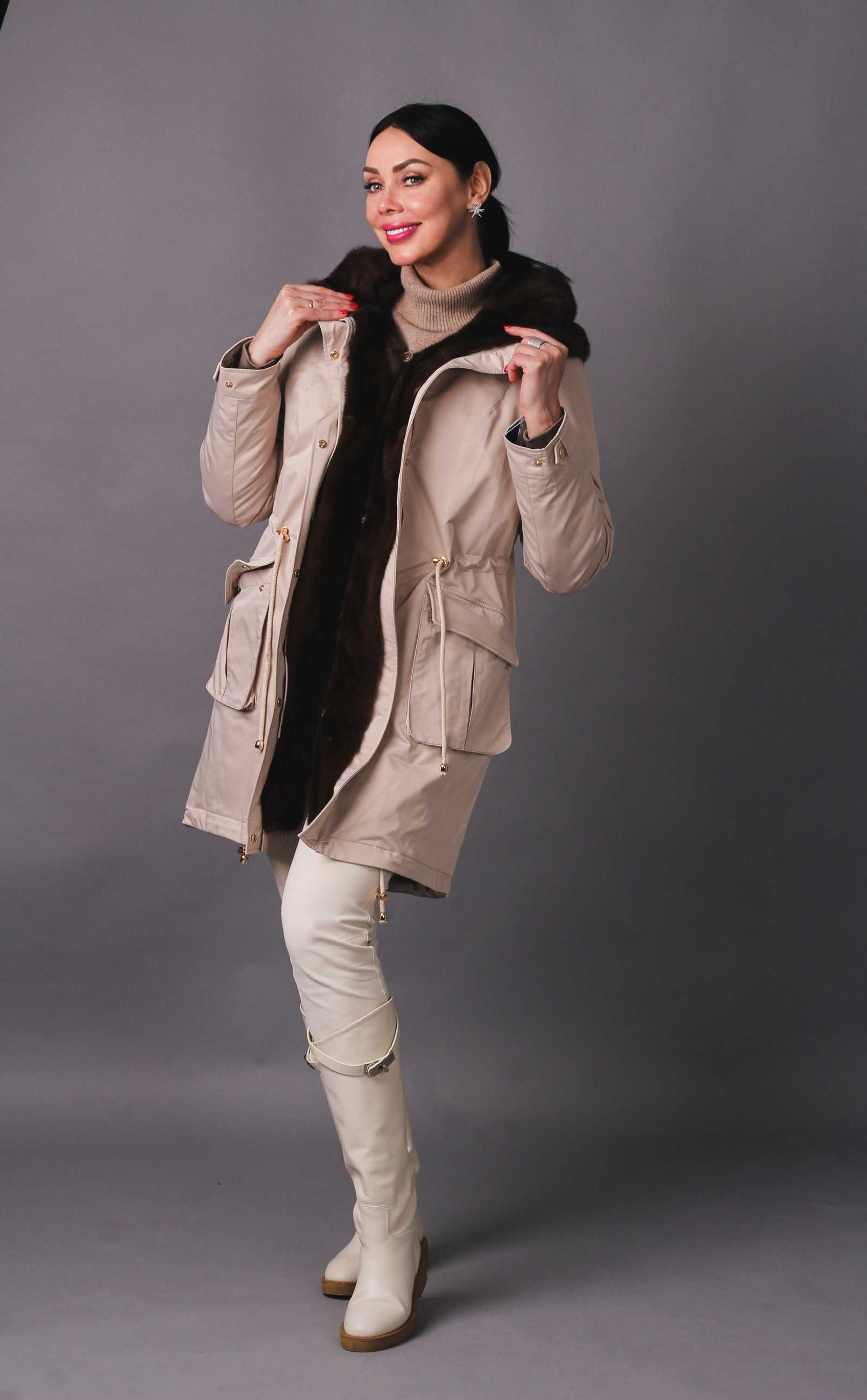 Купить парку с мехом норки KELLY