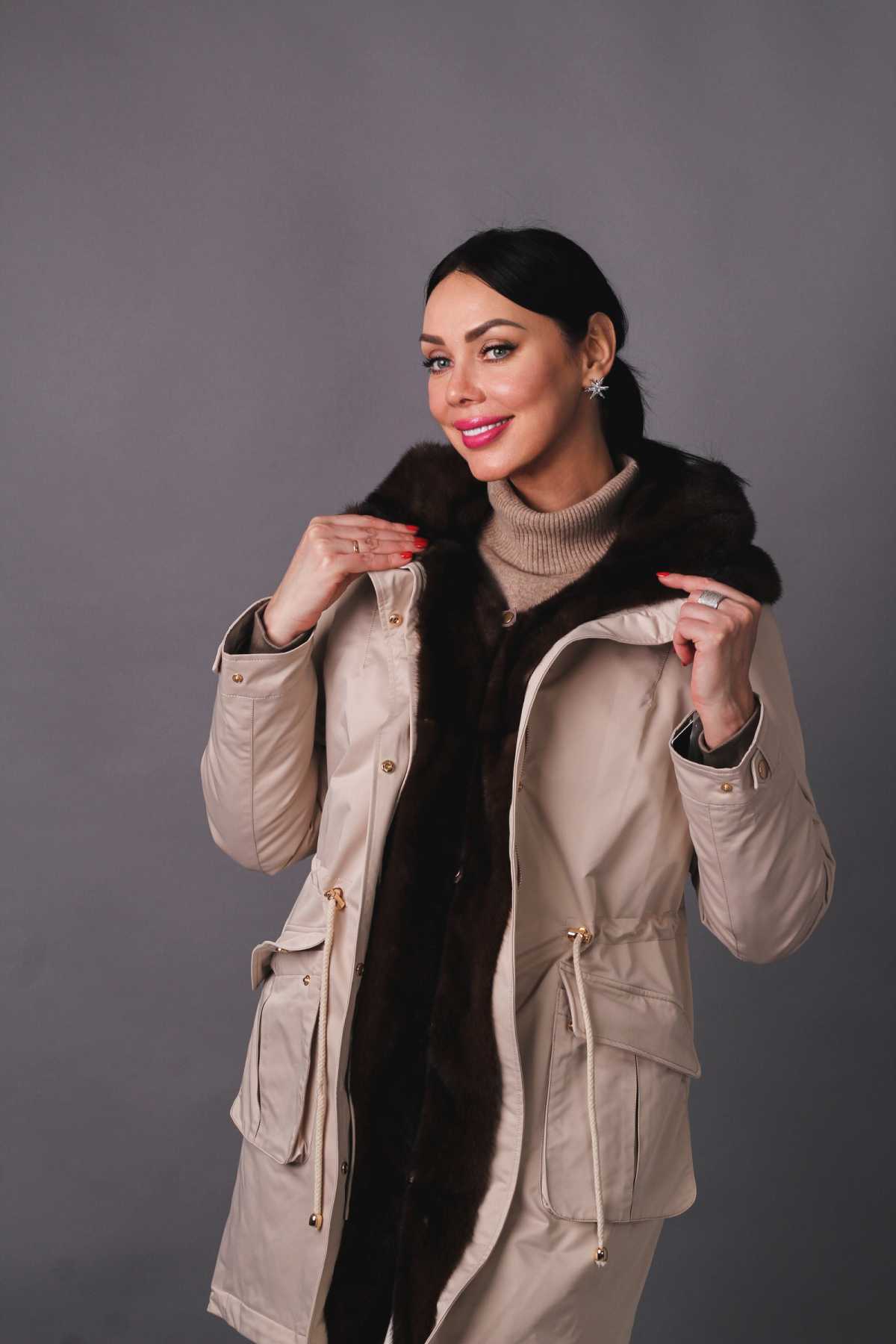 Купить парку с мехом норки KELLY